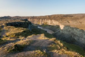 Die Jökulsárgljúfur-Schlucht, von der Westseite des Dettifoss aus gesehen