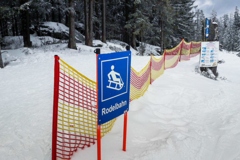 Am Beginn der Rodelbahn