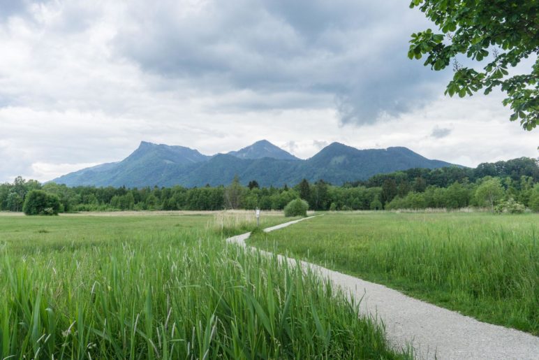 Bergblick am Bärnsee nahe Aschau im Chiemgau