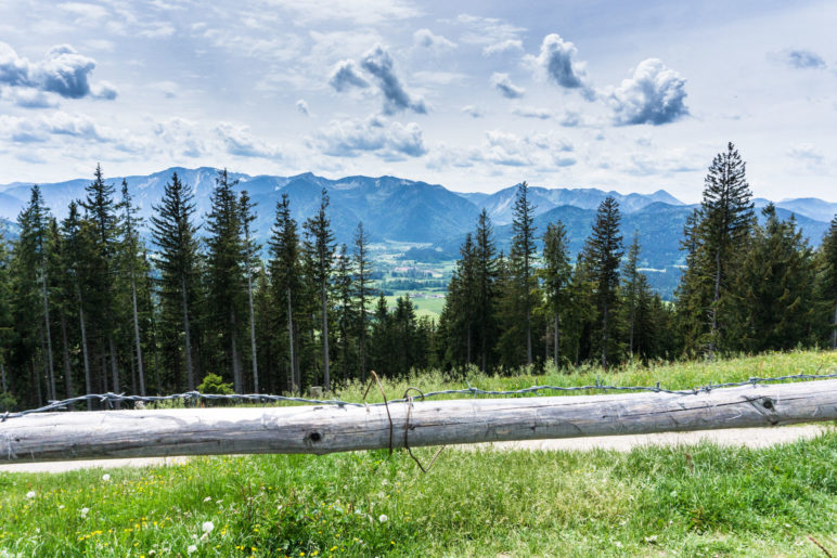 Die Schlierseer Berge vor uns. Panoramablick nach Süden vom Schwarzenberg-Gipfel