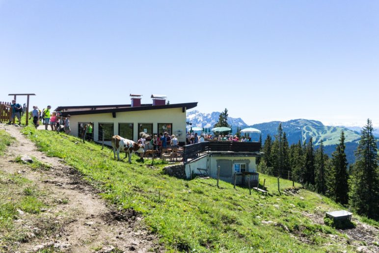 Die Panorama-Wirtschaft an der Bergstation des Nostalgielifts