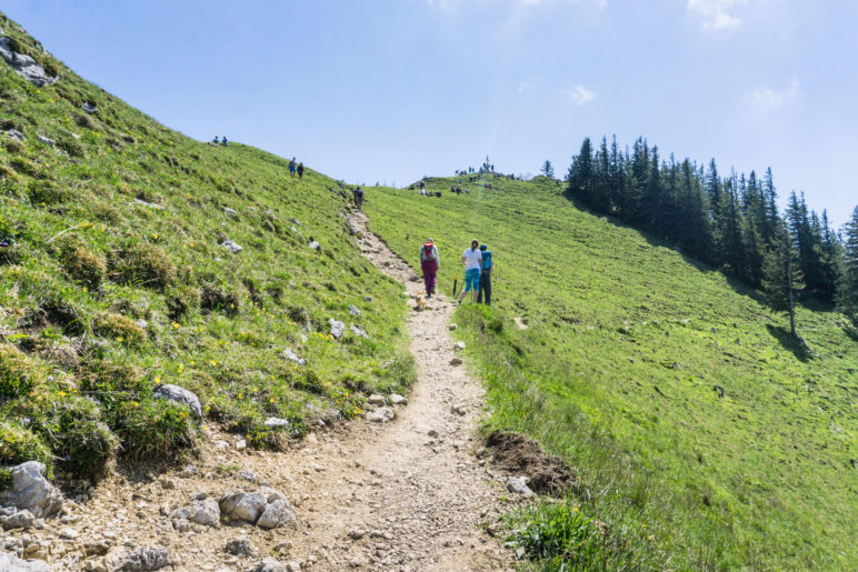 Auf den letzten Metern zum Gipfel der Rampoldplatte