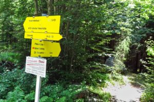 Der Abzweig zum Gasthaus Wiesenhof