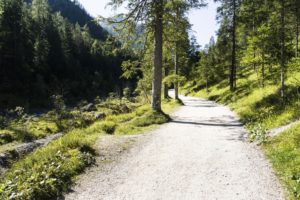 Der Weg hinauf zum Wimbachschloss ist durchgehend leicht