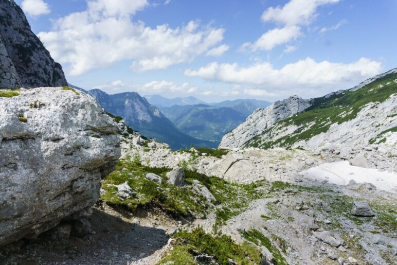 Ein Blick das Blaueiskar hinunter nach Norden