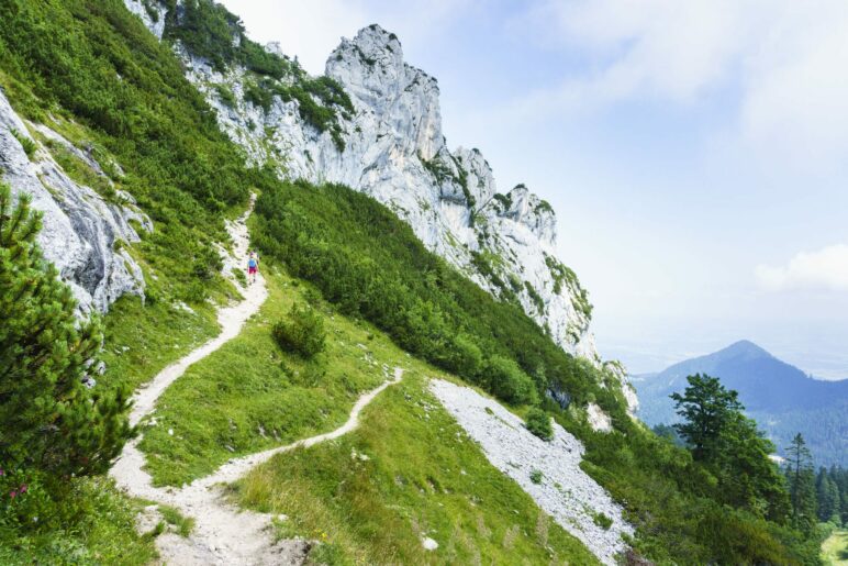 Blick zurück zum Abzweig zur Hochplattenscharte. Wir sind vom unteren Weg gekommen