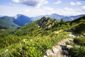 Bergpanorama auf dem Abstiegsweg