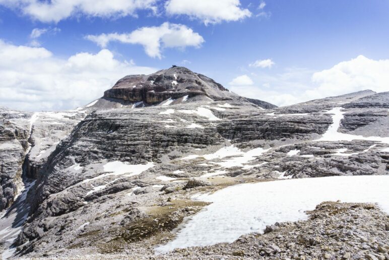 Der Piz Boè, mit 3152 Metern der höchste Punkt des Sellamassivs