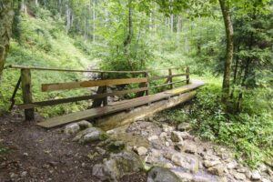 Eine der vielen Brücken der Rehbachklamm