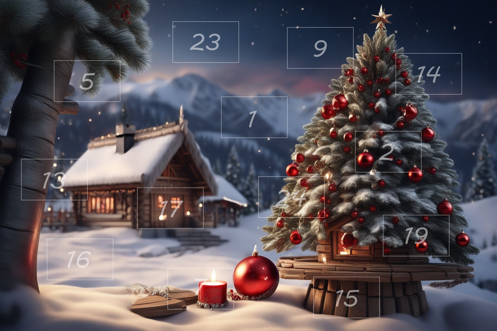 Outdoor Adventskalender für Wanderer, Bergsteiger und alle Outdoorfreunde - (Bild ist mit KI-Hilfe erstellt)