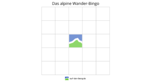 Das alpine Wander Bingo, eine leere Karte zum Ausdrucken und selber befüllen