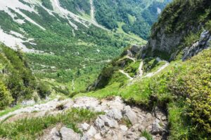 Rückblick auf den Aufstiegsweg hinter dem Klamml