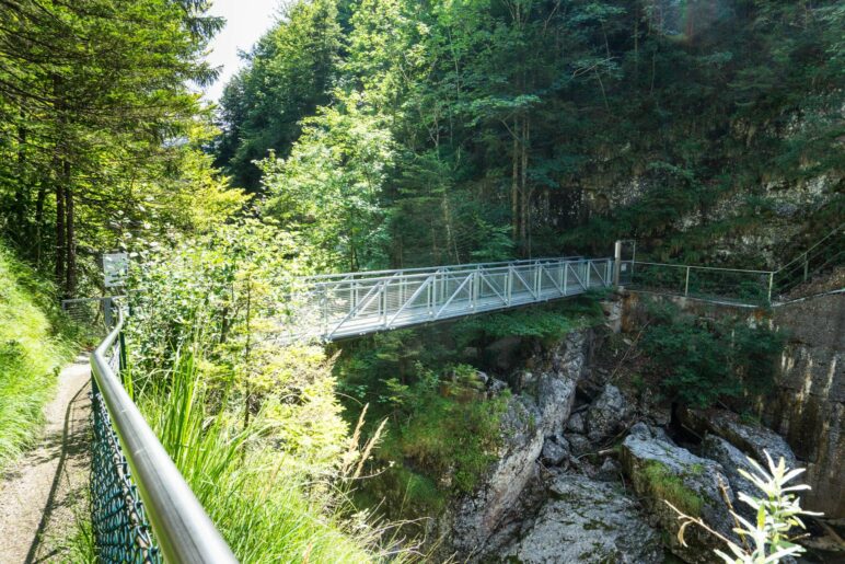 Der Sachs-Steg am Ende der Gießenbachklamm