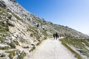 Der breite Wanderweg zur Lavaredohütte. Am Abzweig steigen wir auf und suchen uns einen Rastplatz