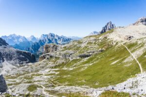 Der großartige Bergblick von der Hütte aus