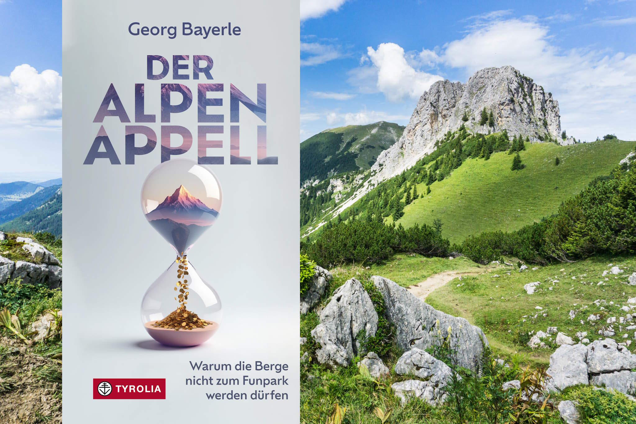 Georg Bayerle: Der Alpen-Appell. Im Hintergrund der Aggenstein in den Allgäuer Alpen
