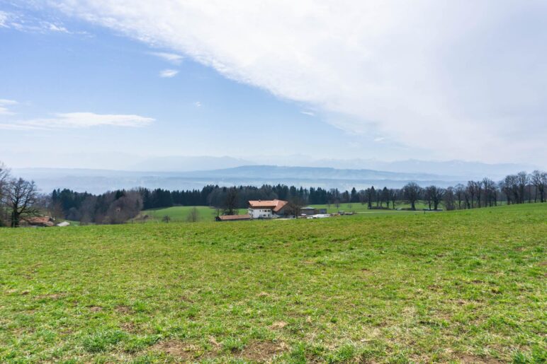 Der Alpenblick von Oberschwaig aus