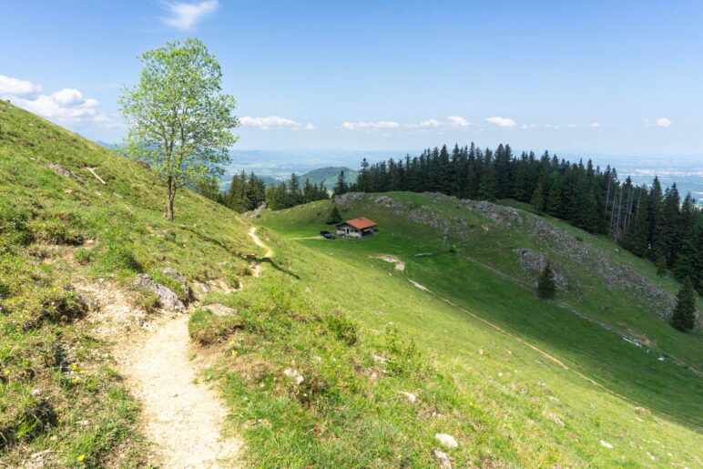 Ein Blick zurück auf die Ebersberger Alm