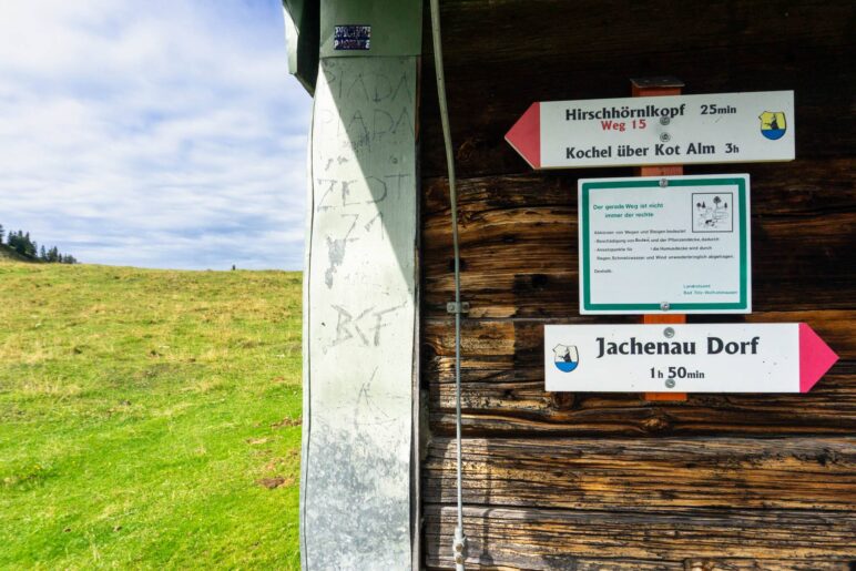 Wegweiser an der Pfundalm